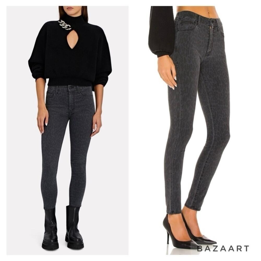 MOTHER Washed Charcoal High-Rise Flare Jeans